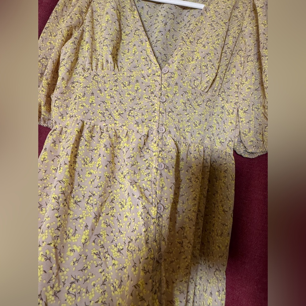 See through Floral Button down Dress!